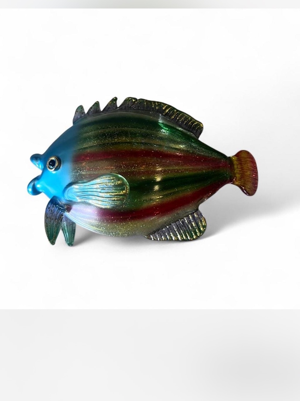 Vintage blown Glass Fish Figurine - Decorative Accent
